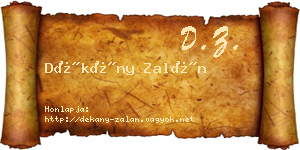 Dékány Zalán névjegykártya